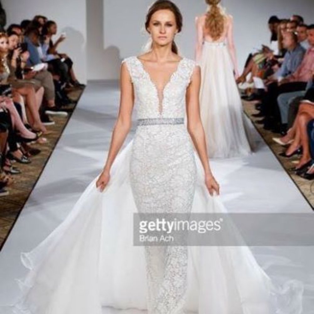 Custom Sherri Hill Couture Ivory Beaded Lace - Picture 11 of 16